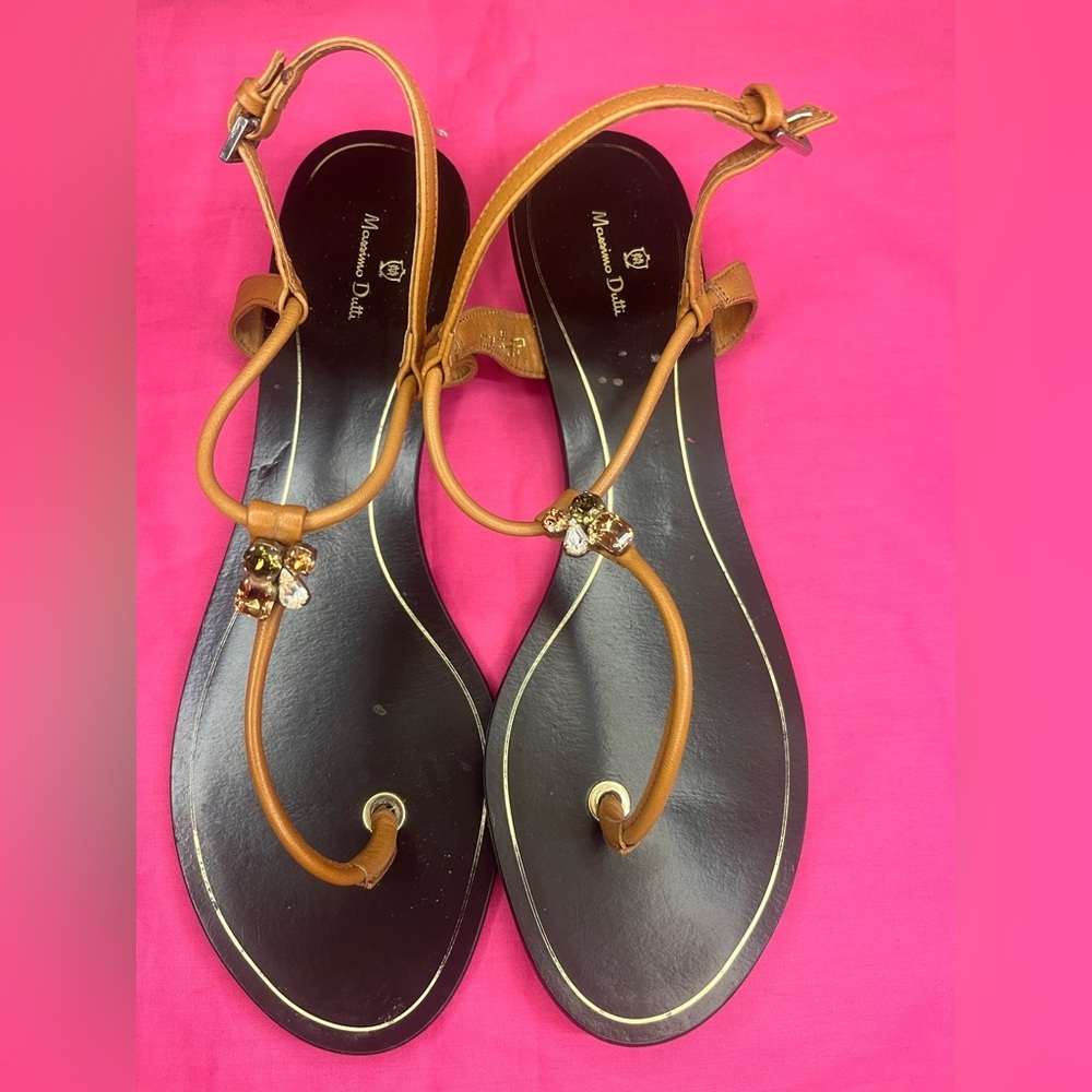 Massimo Dutti Brown Leather Sandals - Picture 3 of 8